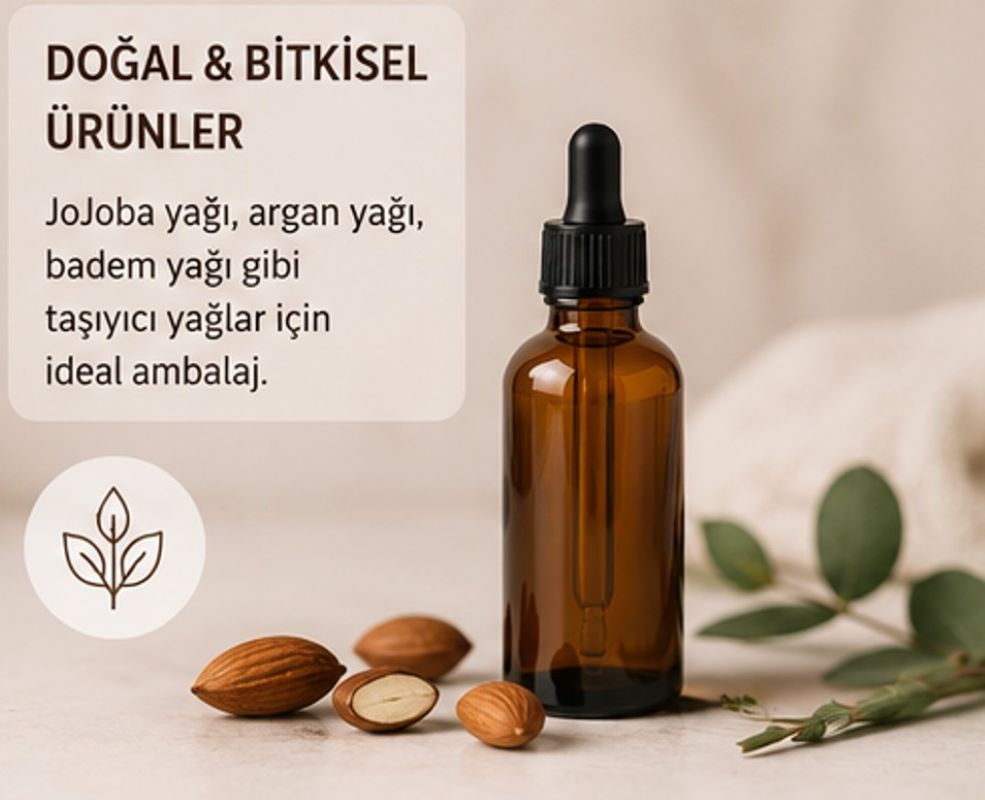 Damlalıklı Amber Cam Şişe