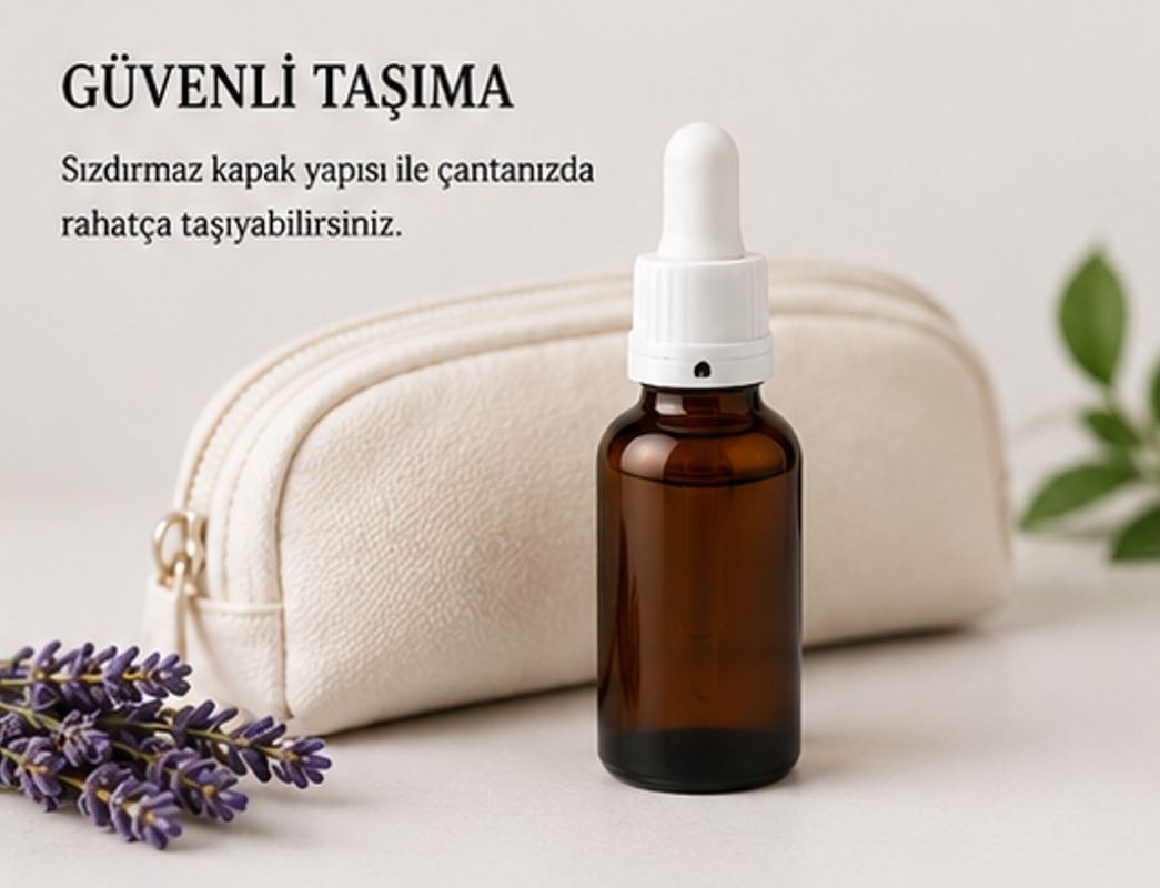 Damlalıklı Amber Cam Şişe