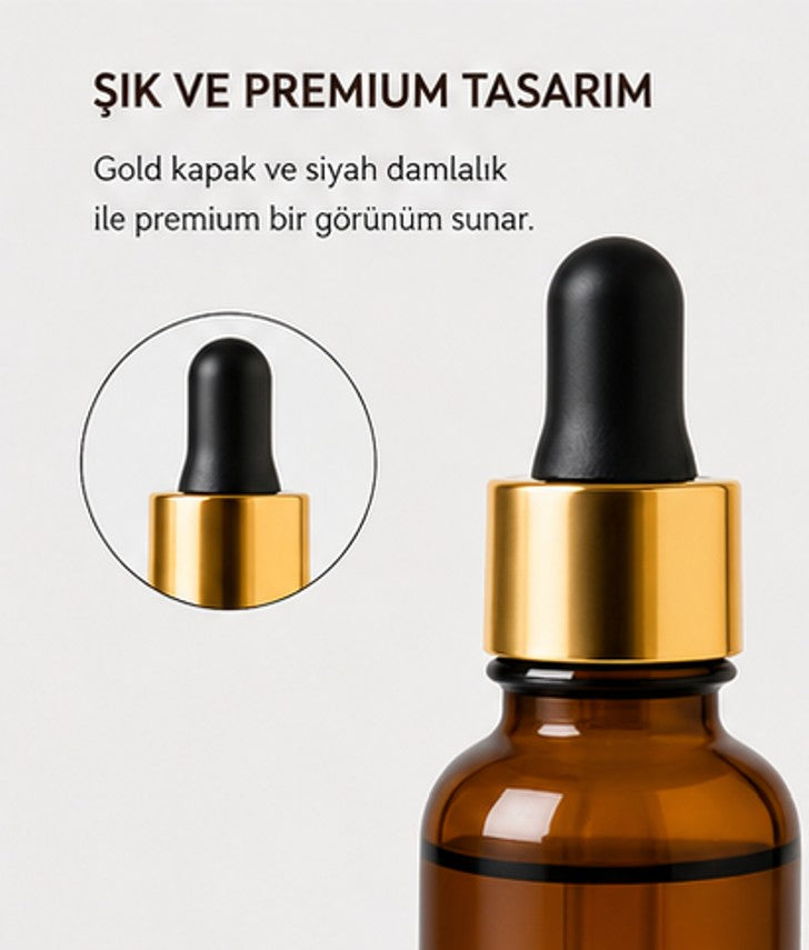 Damlalıklı Amber Cam Şişe