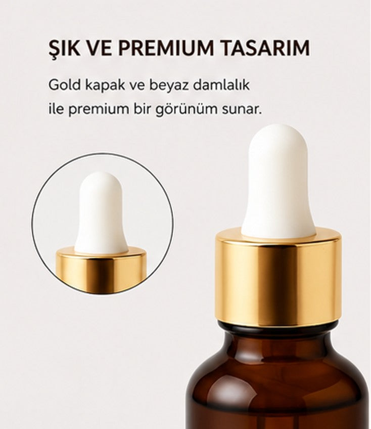 Damlalıklı Amber Cam Şişe