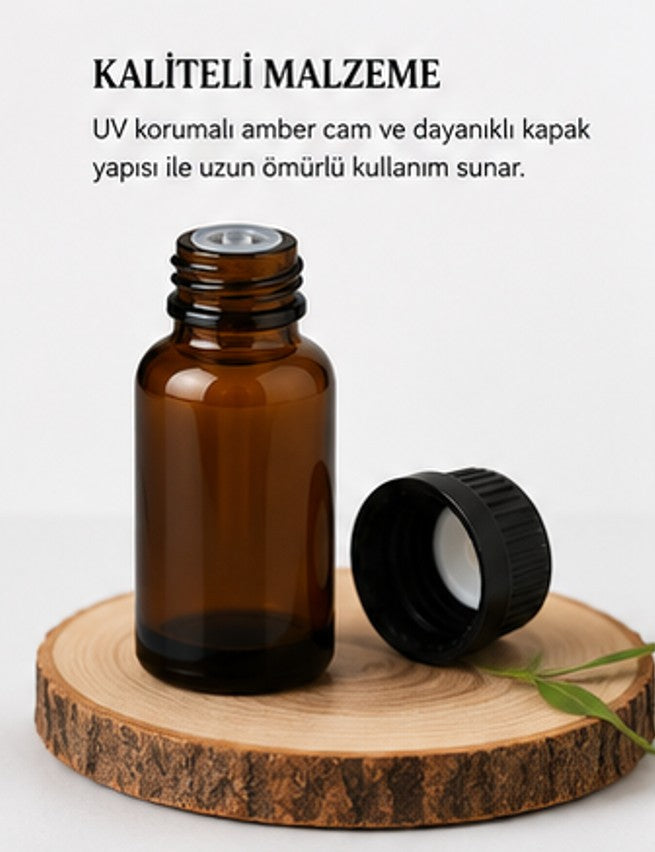 İçten Damlalıklı Amber Cam Şişe