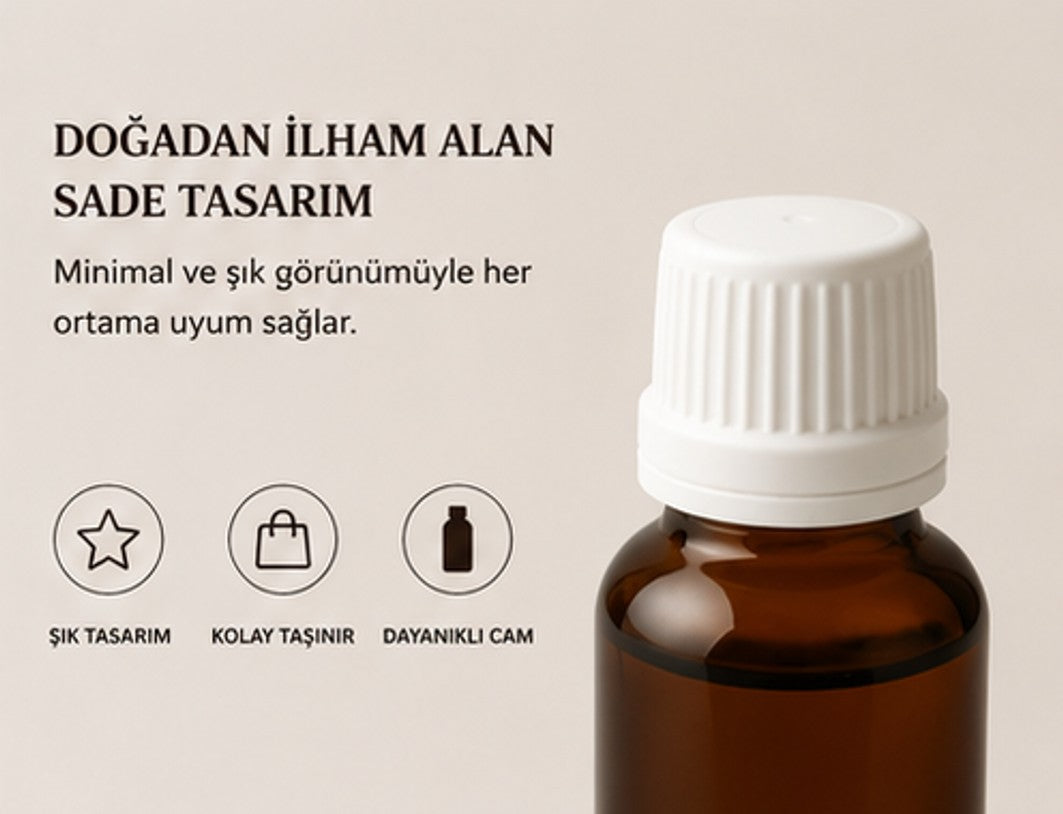 İçten Damlalıklı Amber Cam Şişe