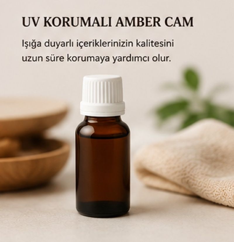 İçten Damlalıklı Amber Cam Şişe
