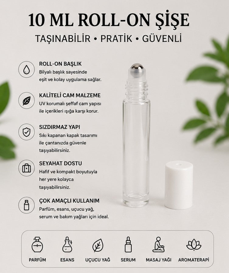 10 ml Roll-On Cam Şişeler